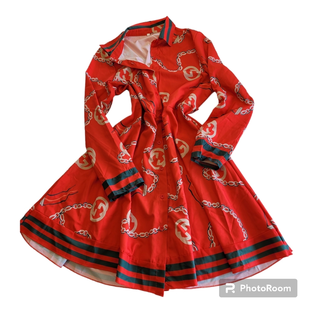 Women's Red 2XL Casual Dress
